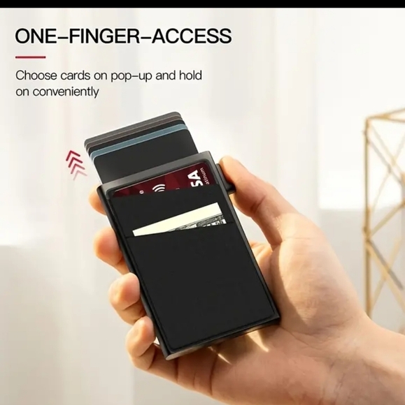 RFID pop up credit card cash storage wallet case - Picture 1 of 11